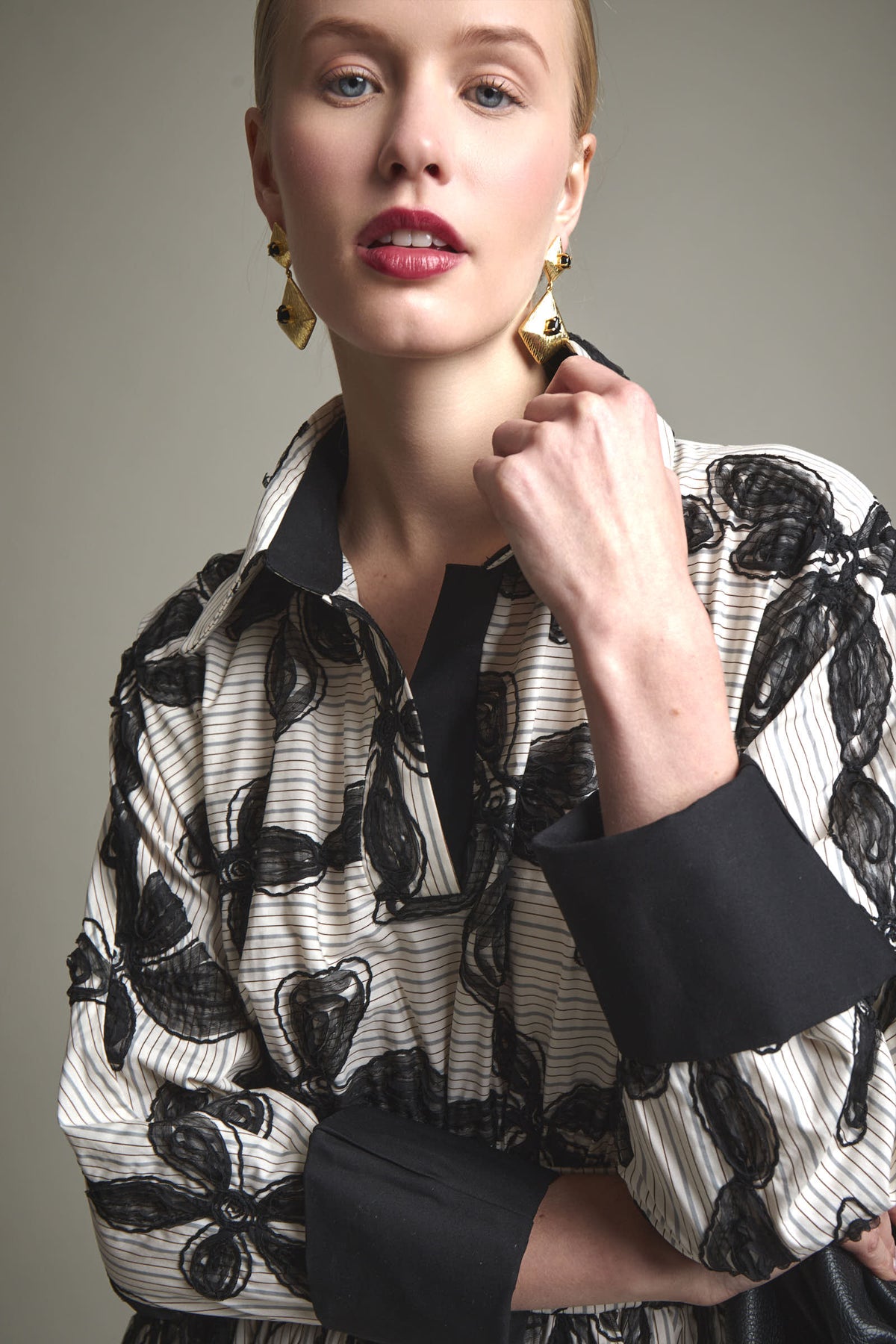 ROBE ELEVIA ÉCRU/NOIR