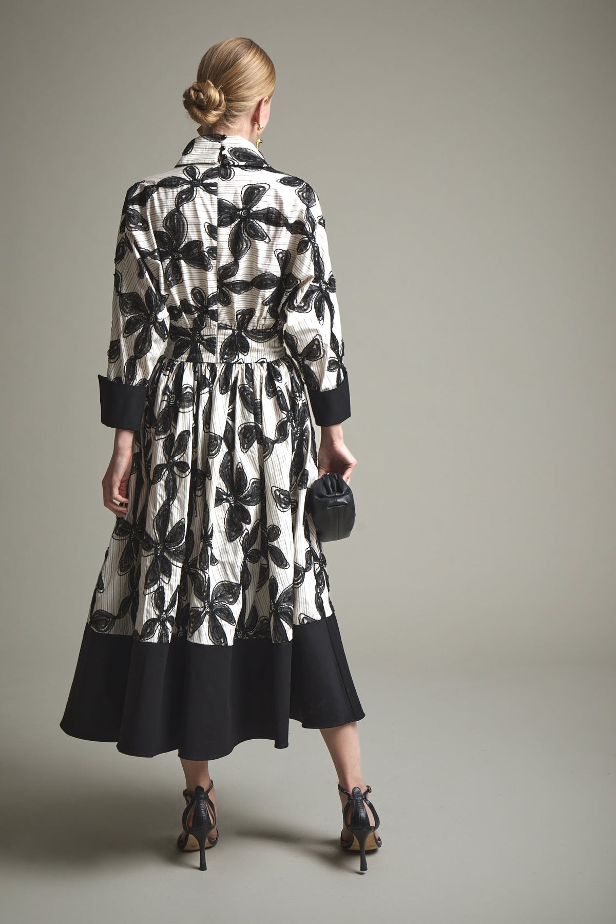 ROBE ELEVIA ÉCRU/NOIR