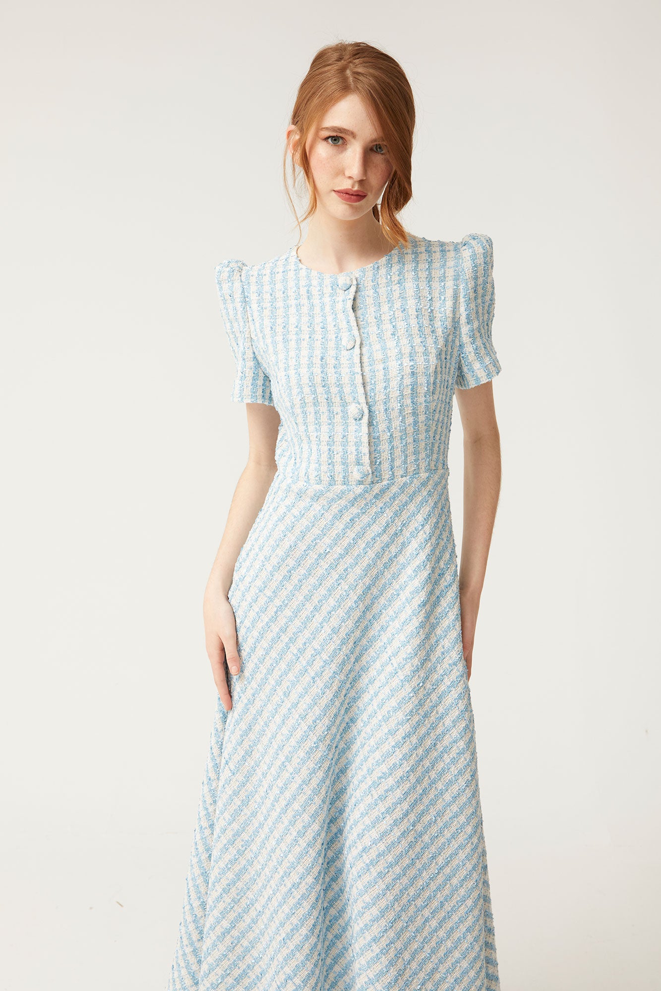LOLA BLUE CHECKS DRESS