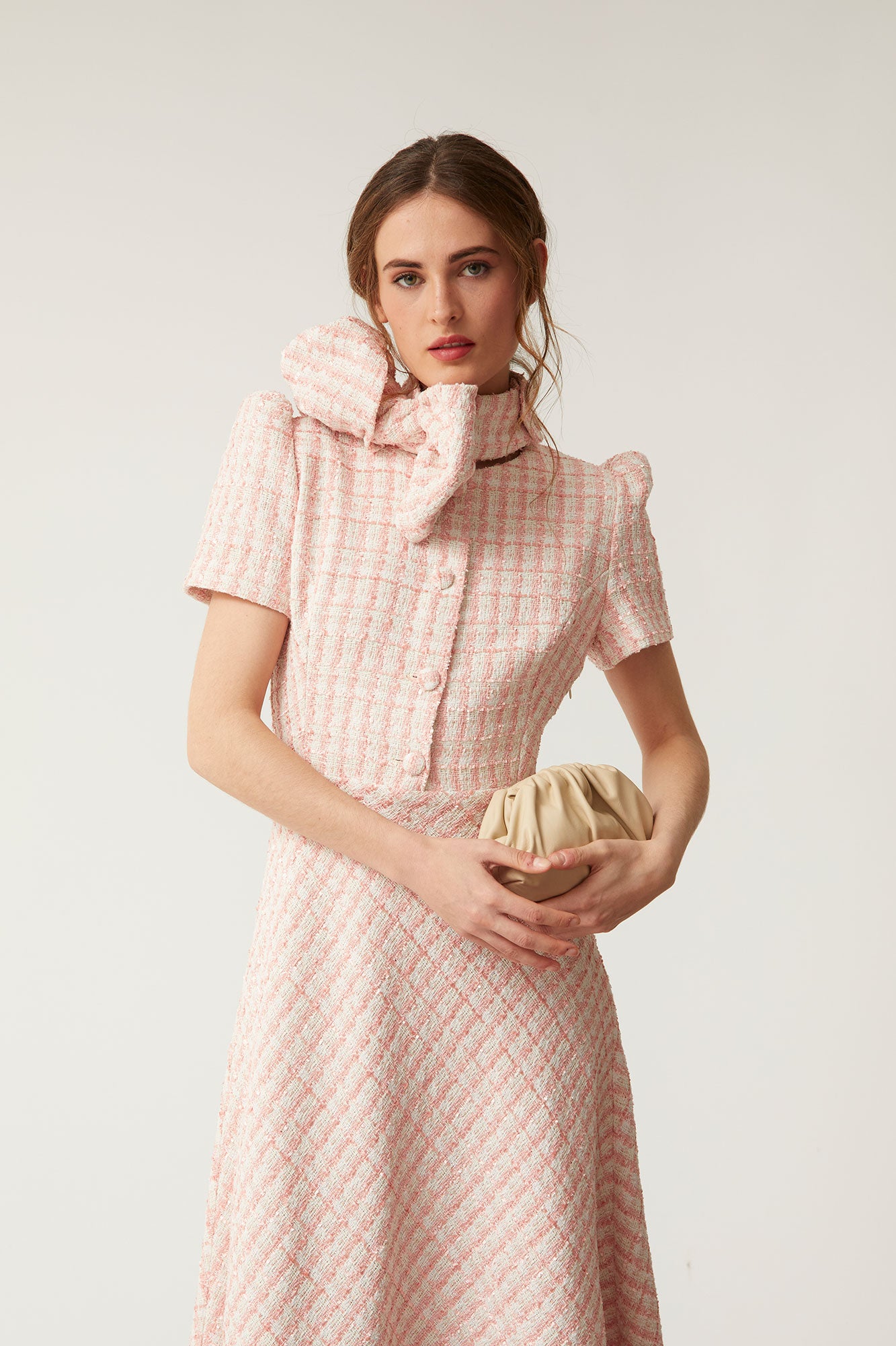 ROBE LOLA À CARREAUX ROSE