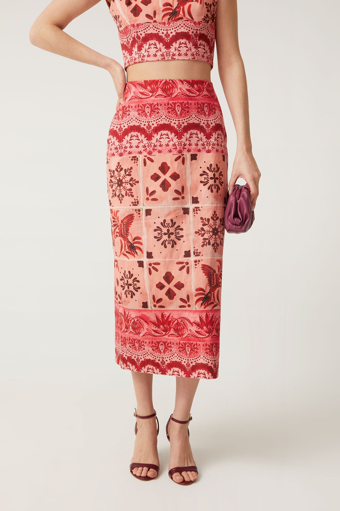 PINK DAMASK SKIRT