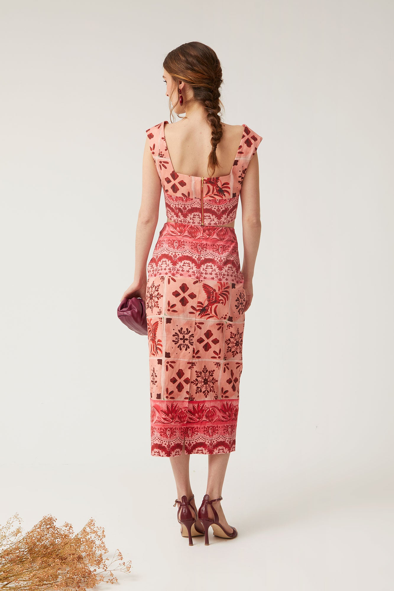 PINK DAMASK SKIRT