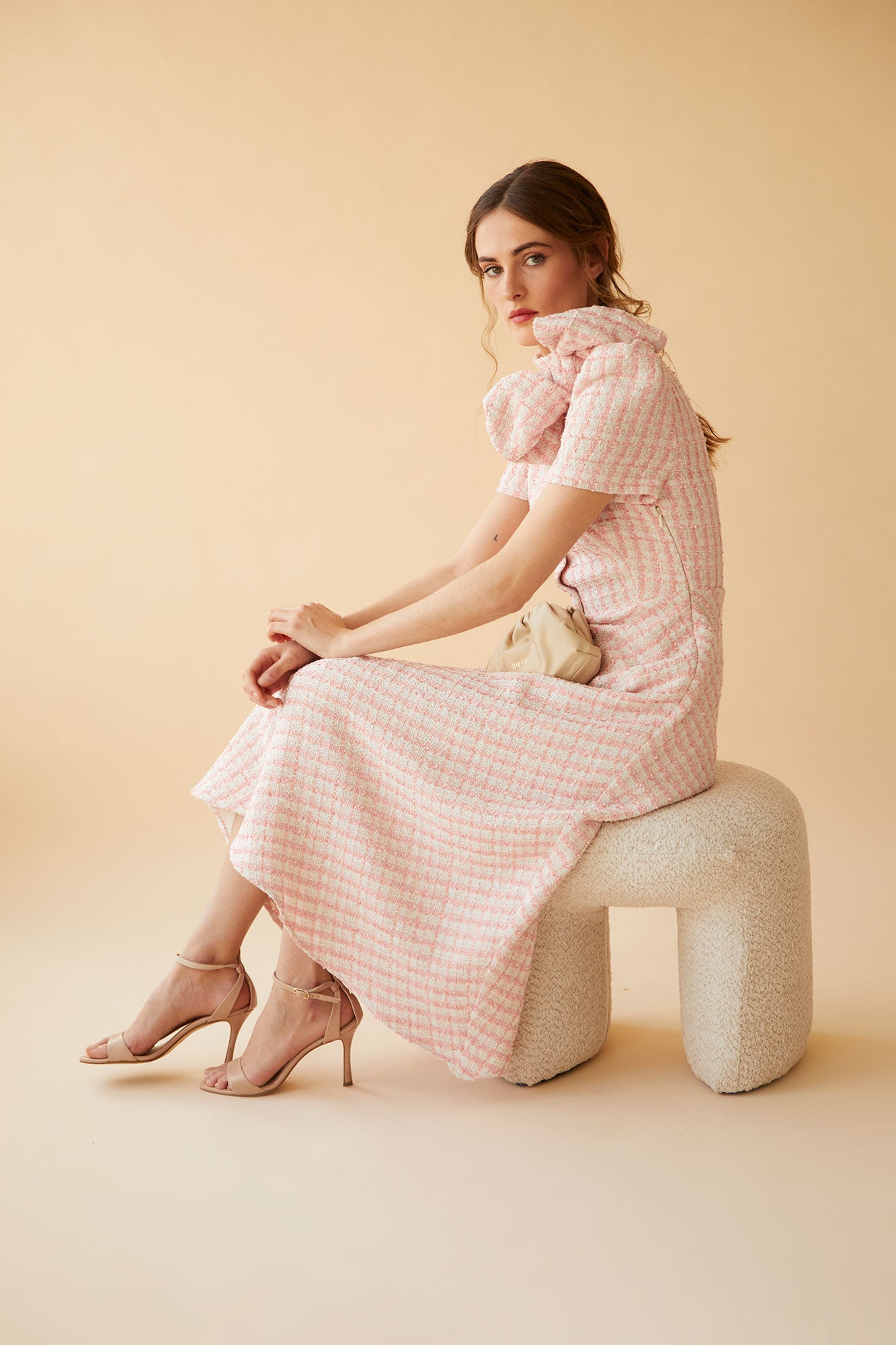 ROBE LOLA À CARREAUX ROSE