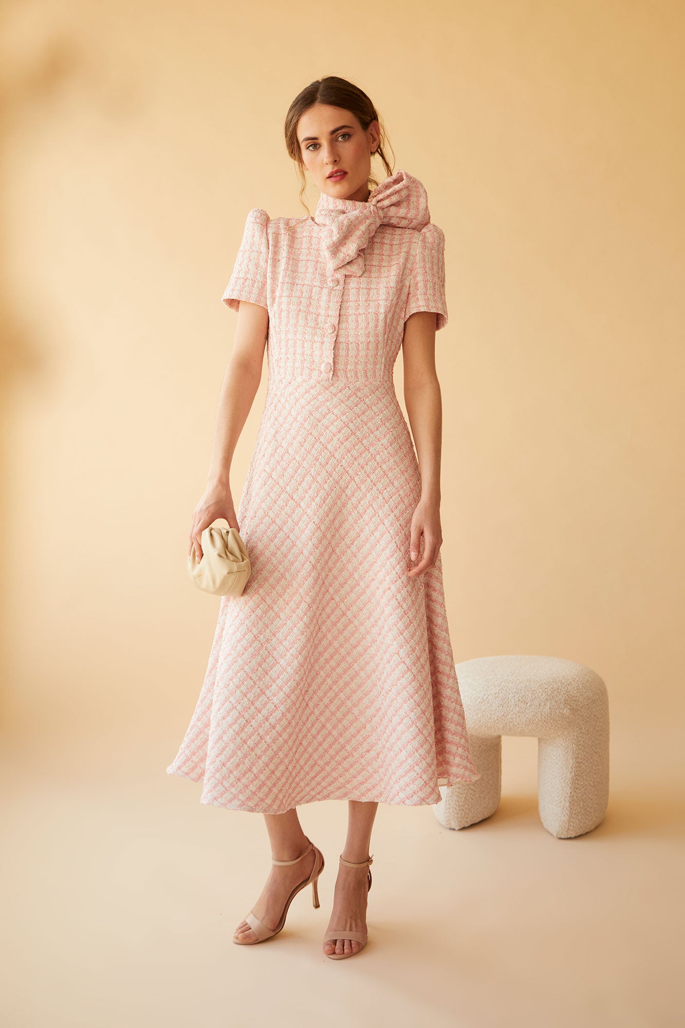 ROBE LOLA À CARREAUX ROSE