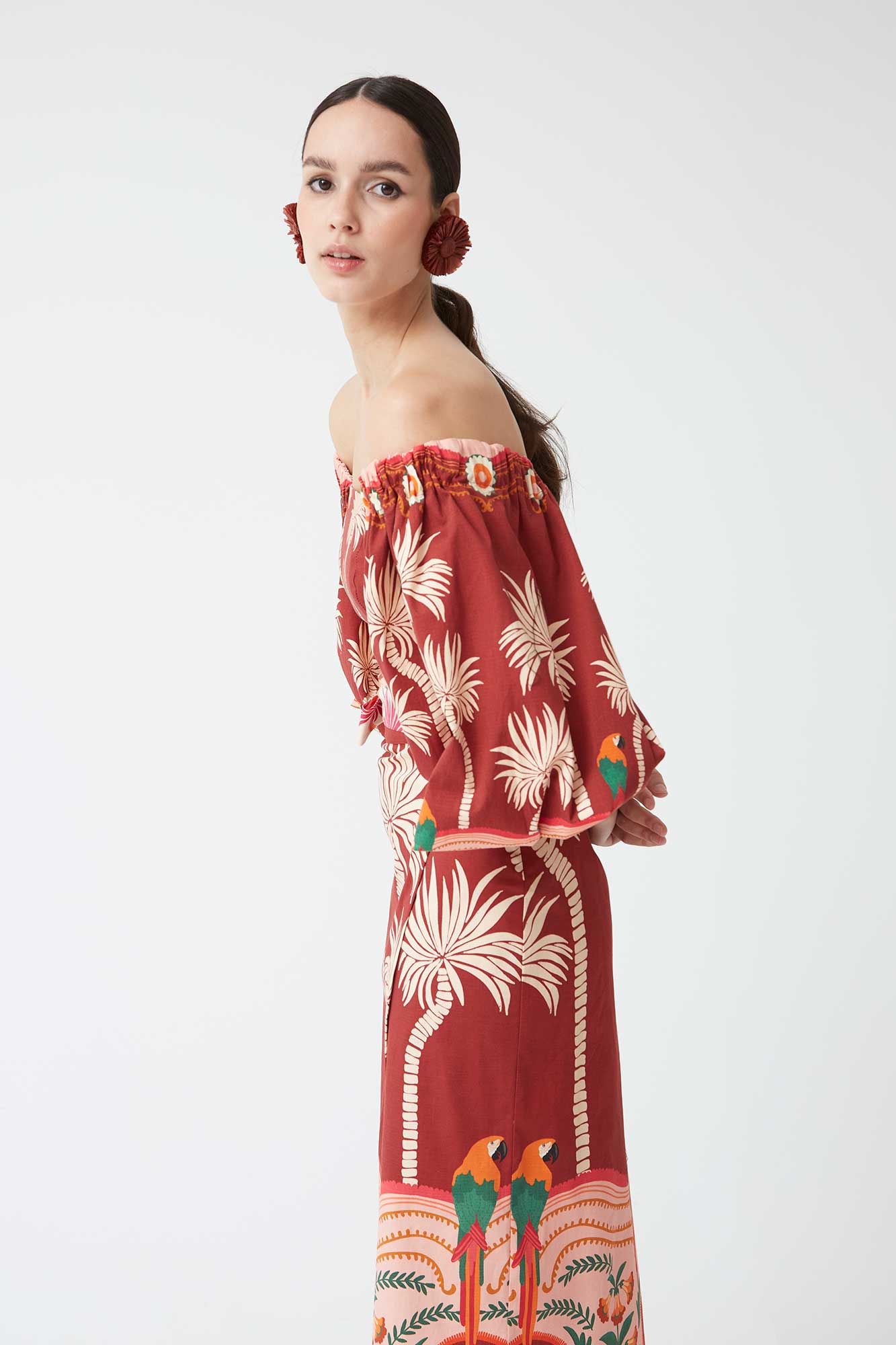 ANSELMA BURGUNDY SKIRT