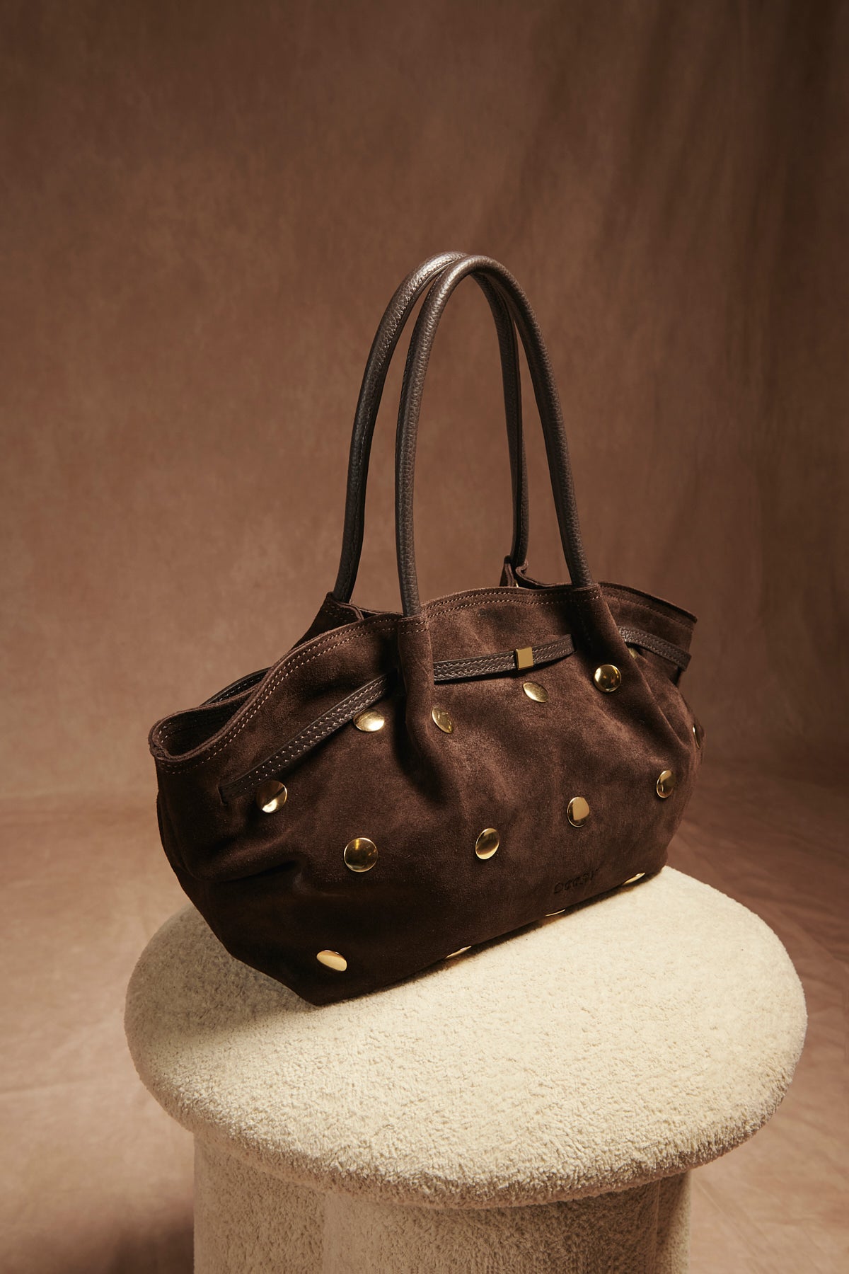 BOLSO SHOPPERTACHAS MARRON