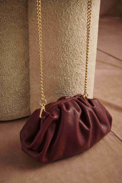 BURGUNDY HANDBAG