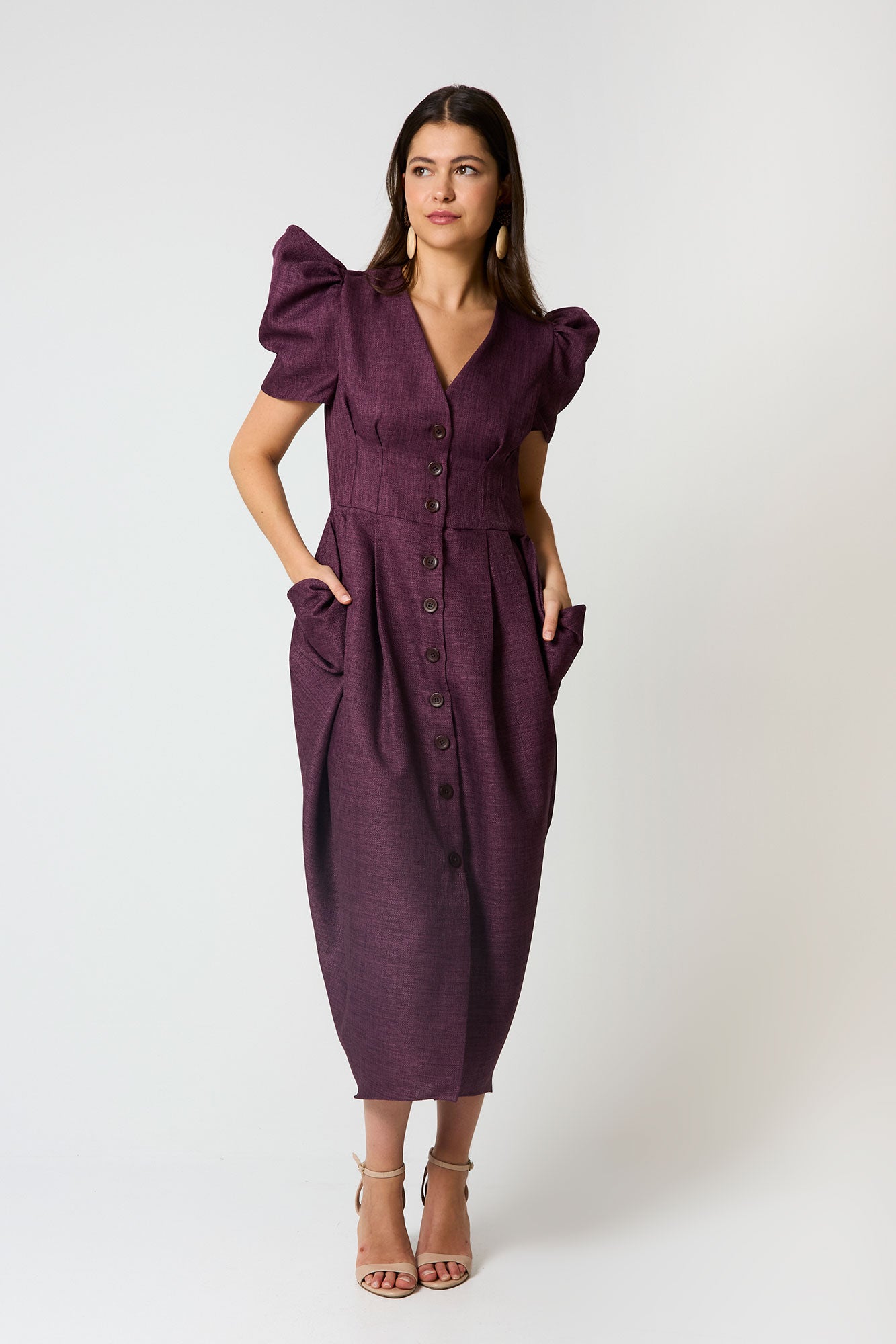 VESTIDO TRIANA BERENJENA