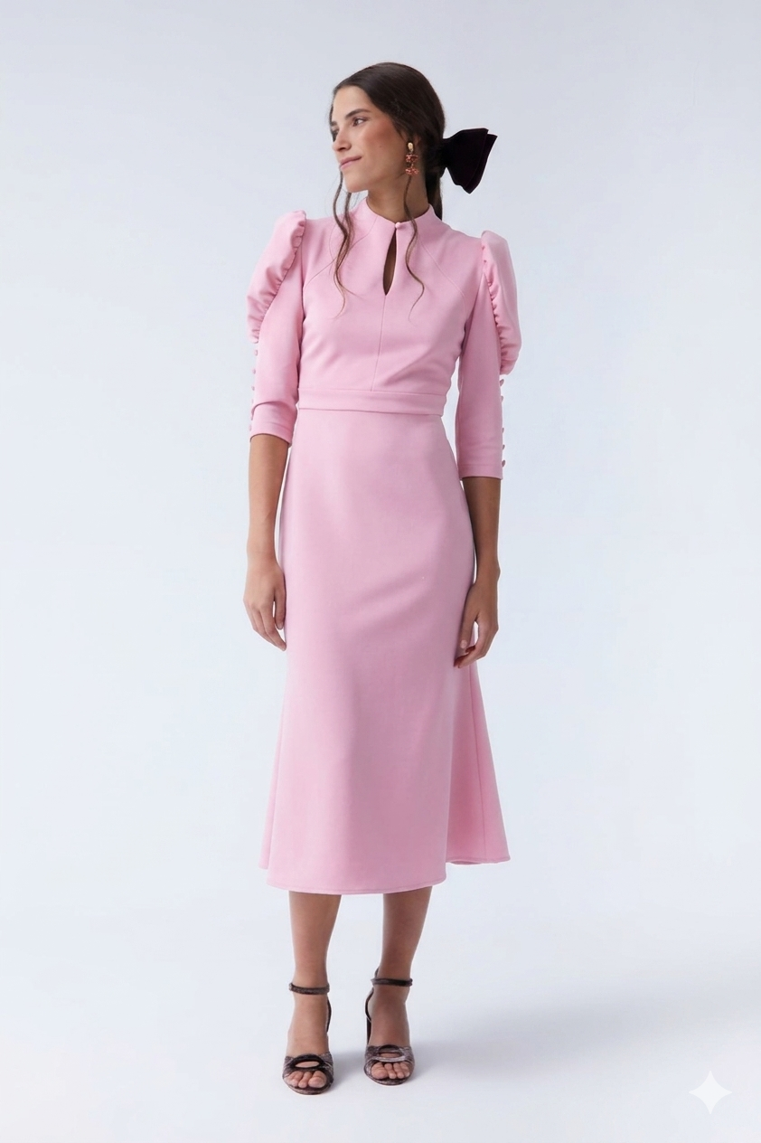 VESTIDO ROMANA ROSA CLARO