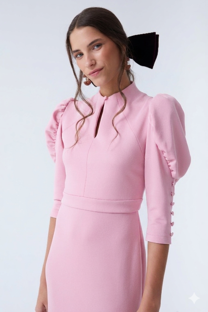 VESTIDO ROMANA ROSA CLARO