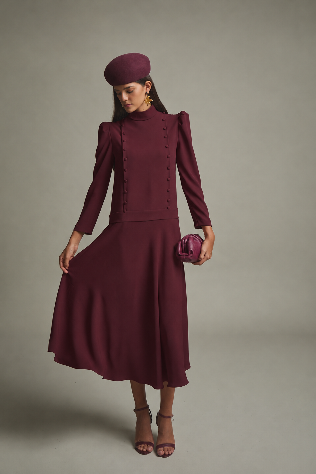 VESTIDO ADELA GRANATE