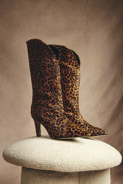 BROWN LEOPARD BOOTS