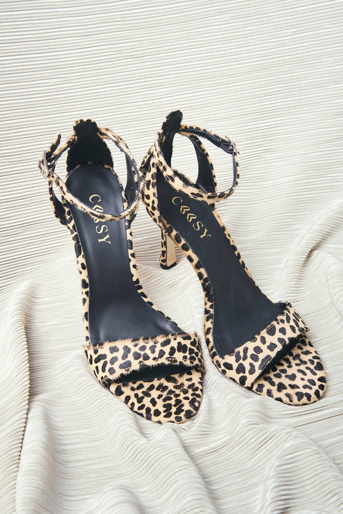 LEOPARD LEATHER SANDALS